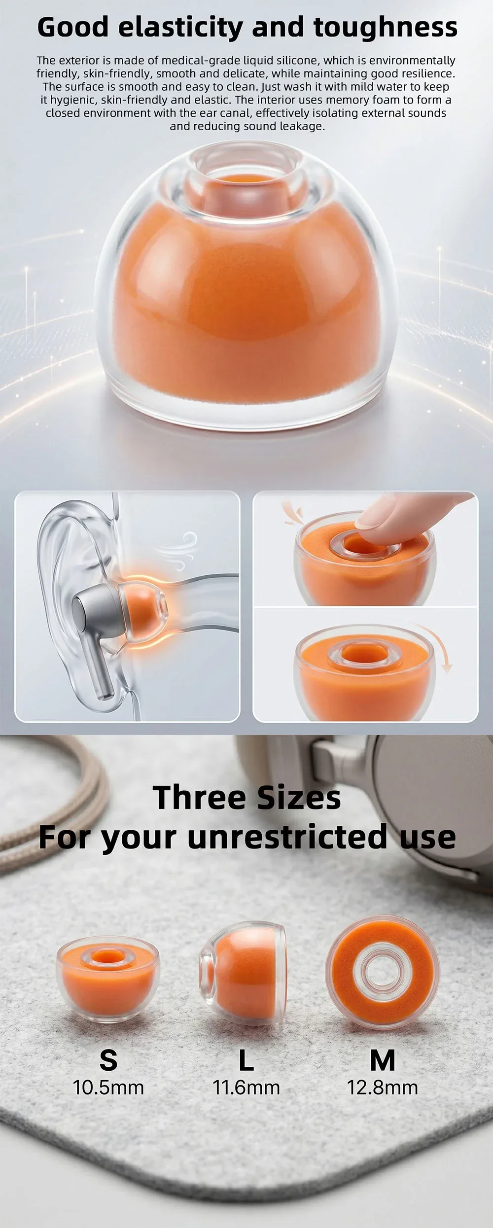 30A Liquid Silicone Memory Foam HiFi Earbuds 3