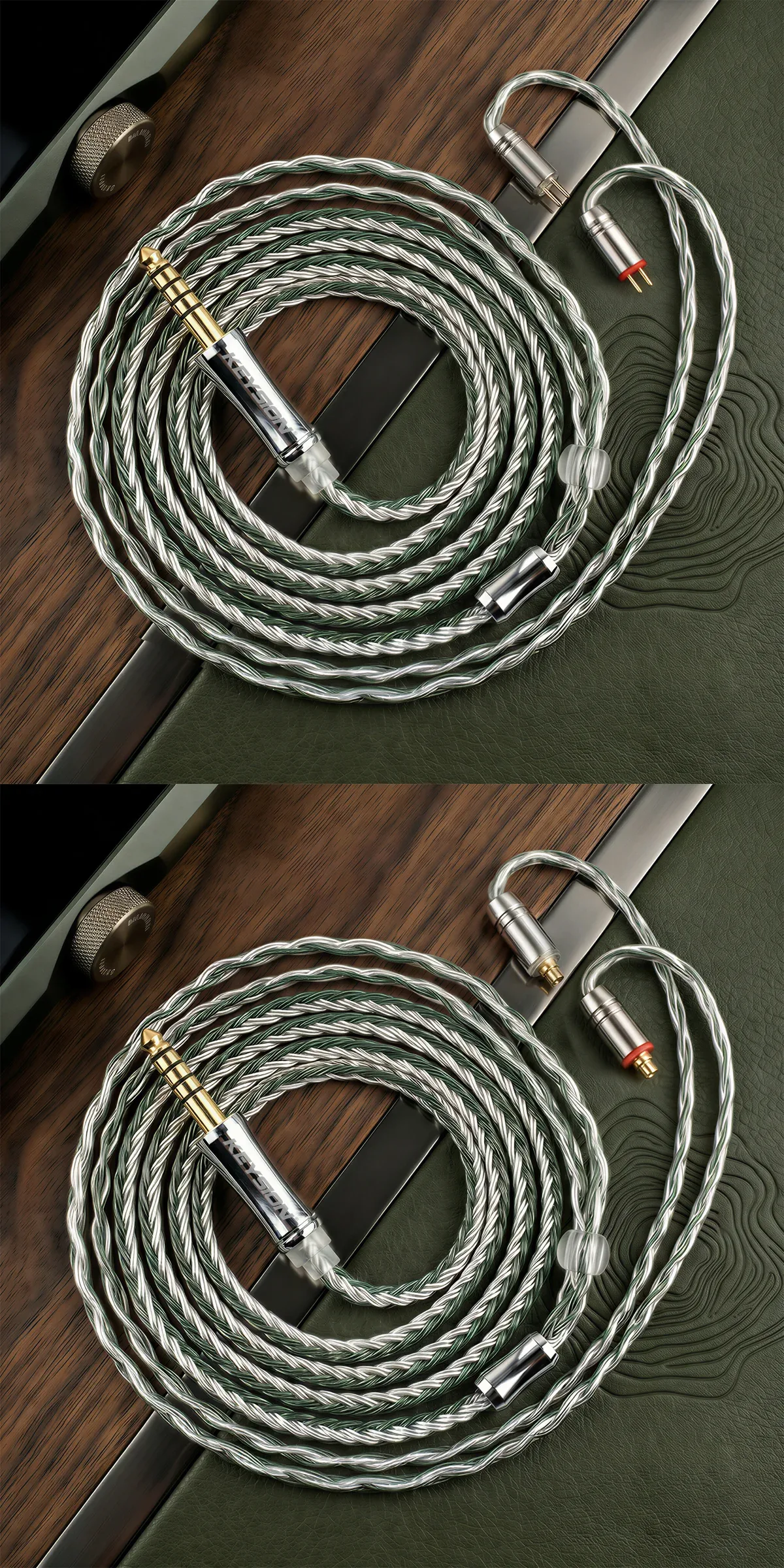 16股绿银混编无氧铜HiFi耳机升级线 7