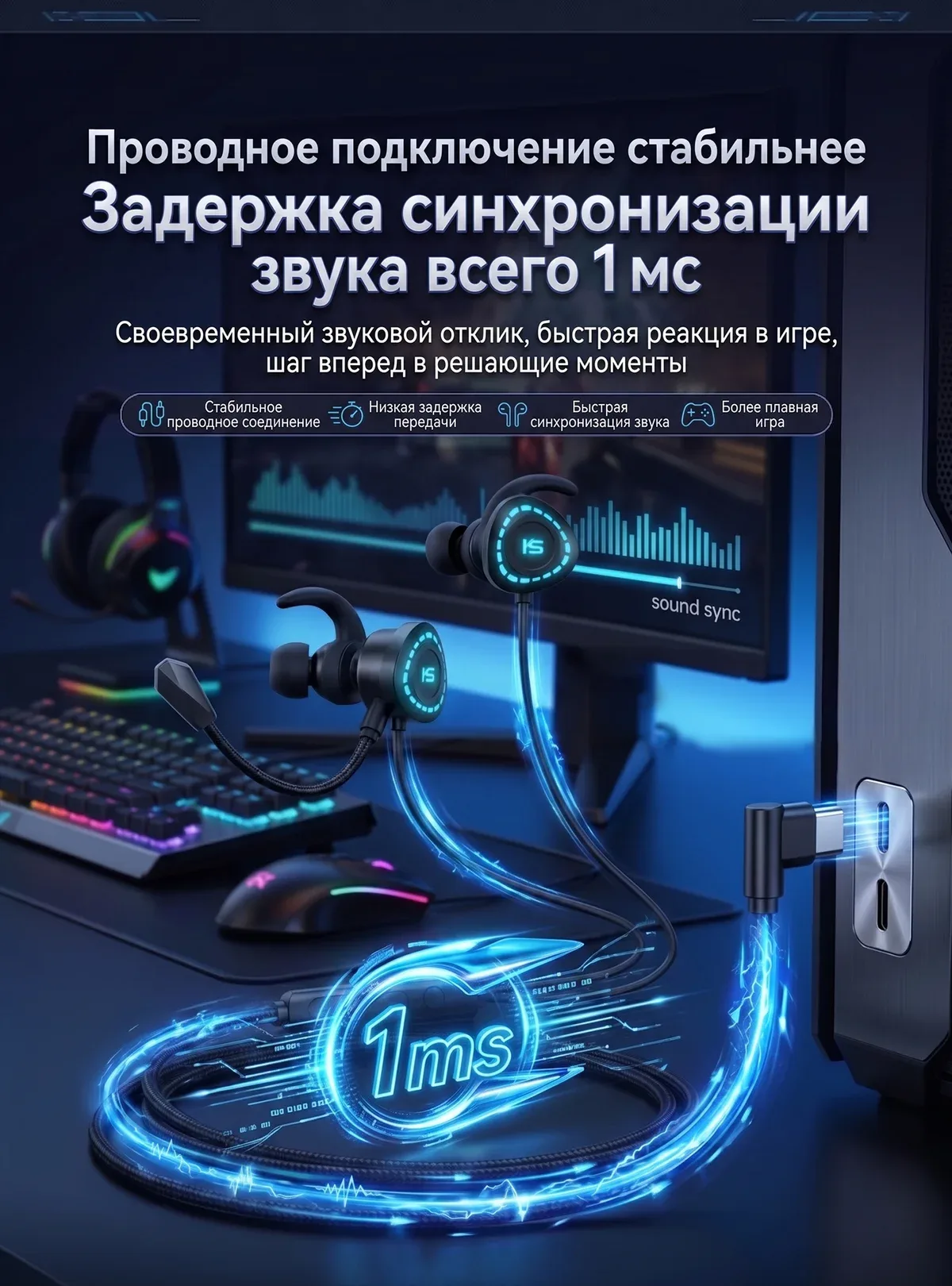 Type C Data Decoding Esports HiFi Gaming Headset (X1) 2