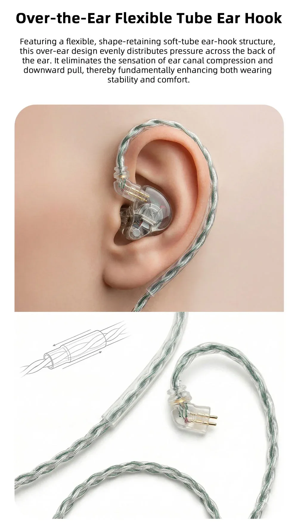 16-core Green-Silver Mixed Braided OFC HiFi Earphone Upgrade Cable 9