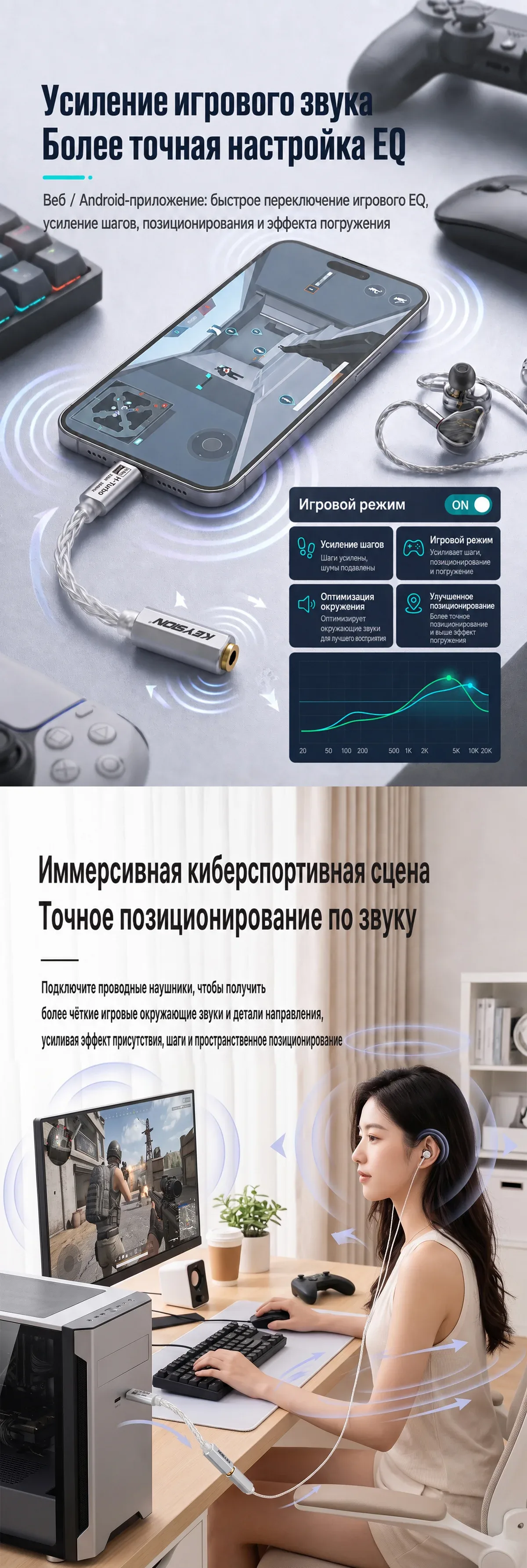 Портативный HiFi ЦАП усилитель для наушников (S2) 5