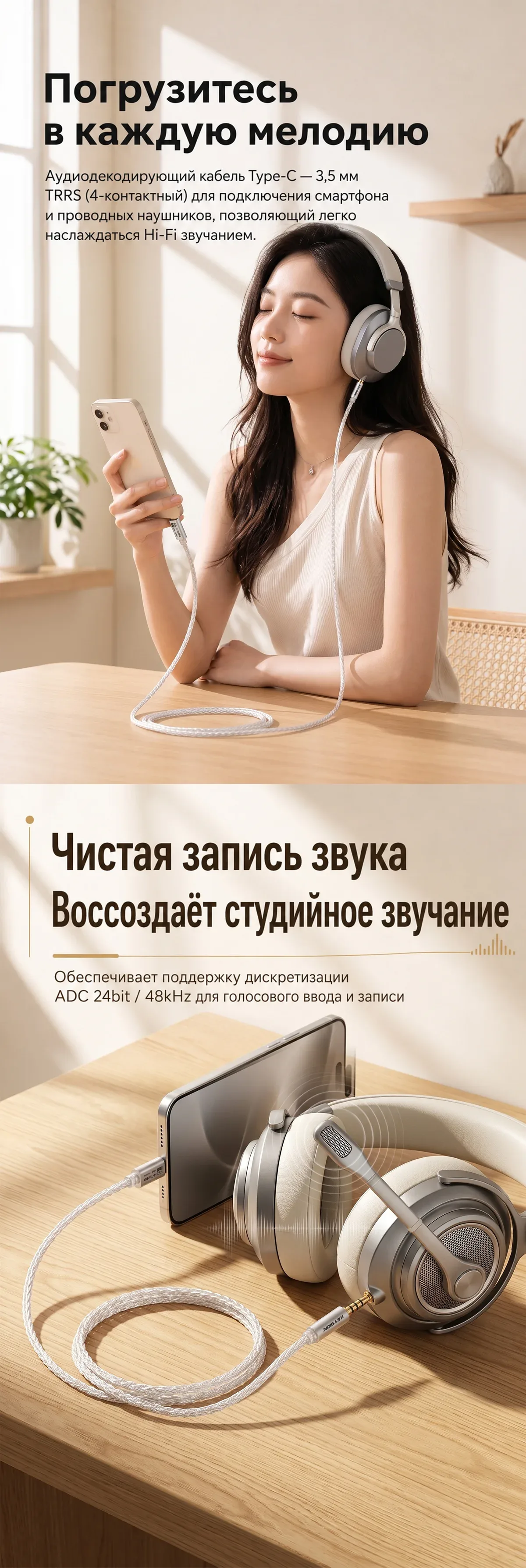HiFi-кабель AUX из бескислородной меди (S1) 4