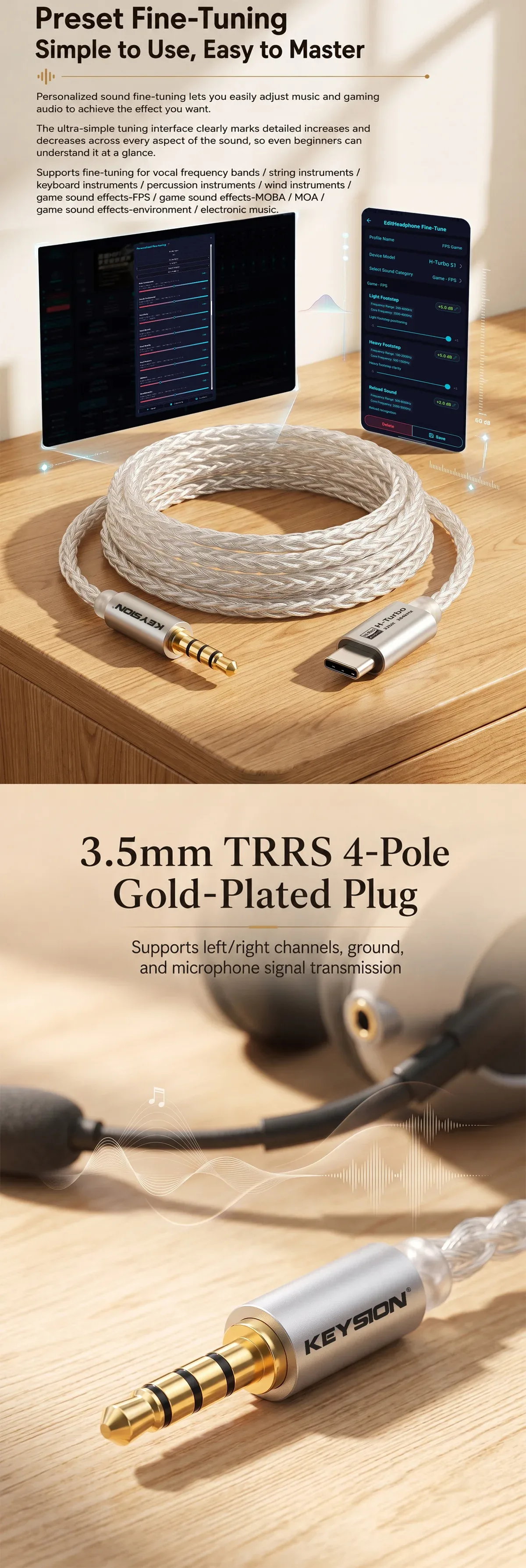 HiFi Oxygen-Free Copper AUX Audio Cable (S1) 3