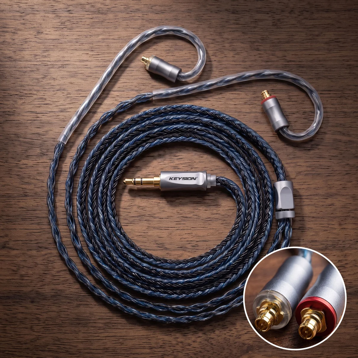 24股蓝灰混编5N无氧铜HiFi耳机升级线 11