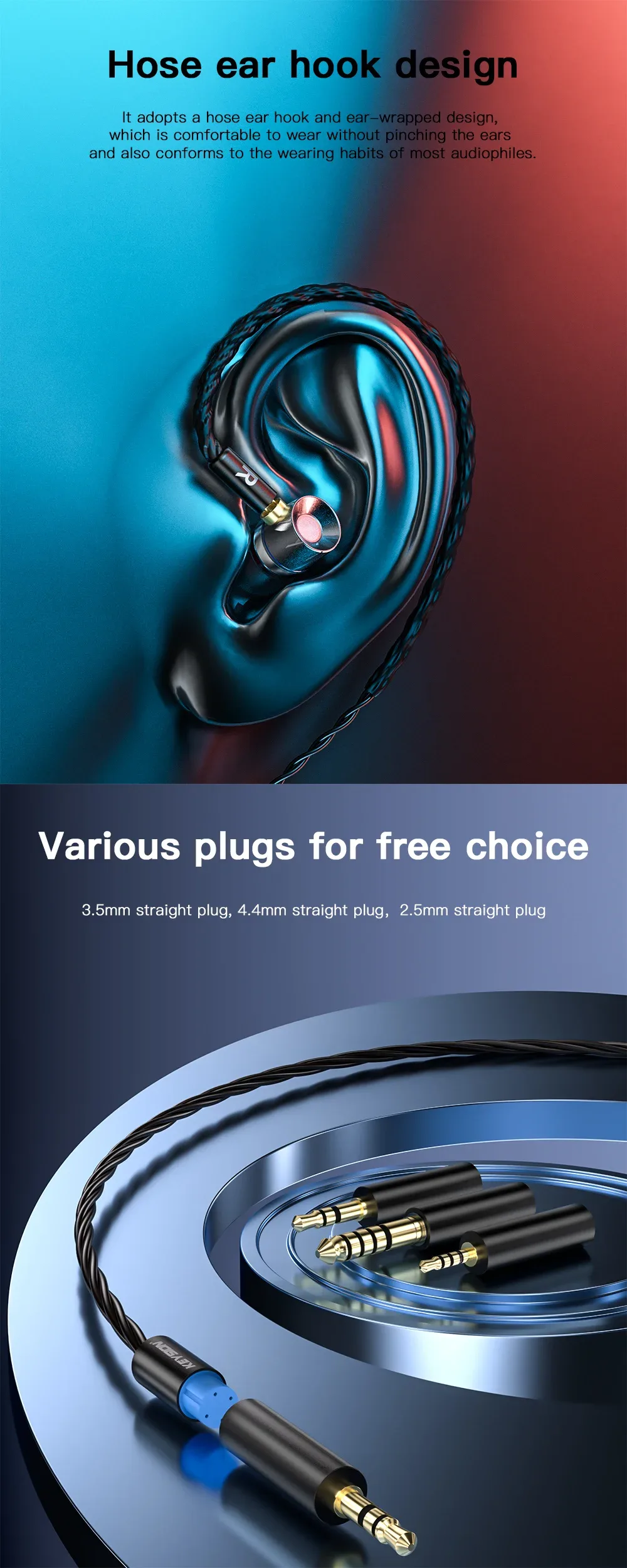 HiFi Silver-Plated OFC Headphone Upgrade Cable 3