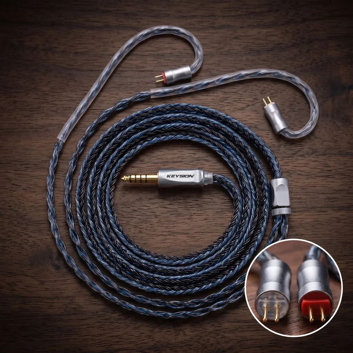 24股蓝灰混编5N无氧铜HiFi耳机升级线 12