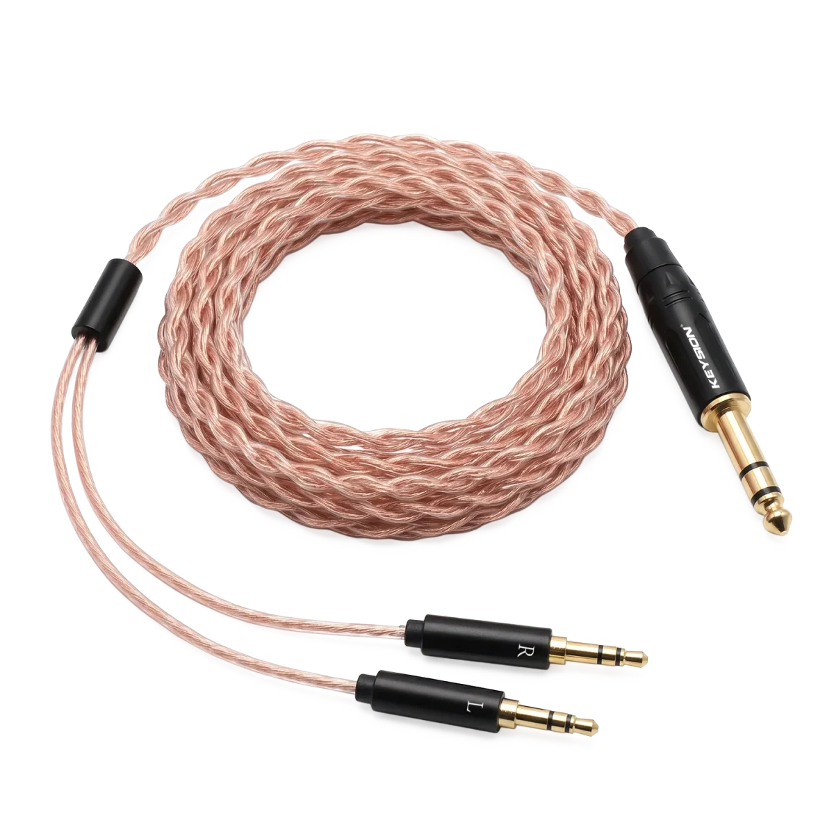 6.35mm公头转双3.5mm公头HiFi耳机升级线