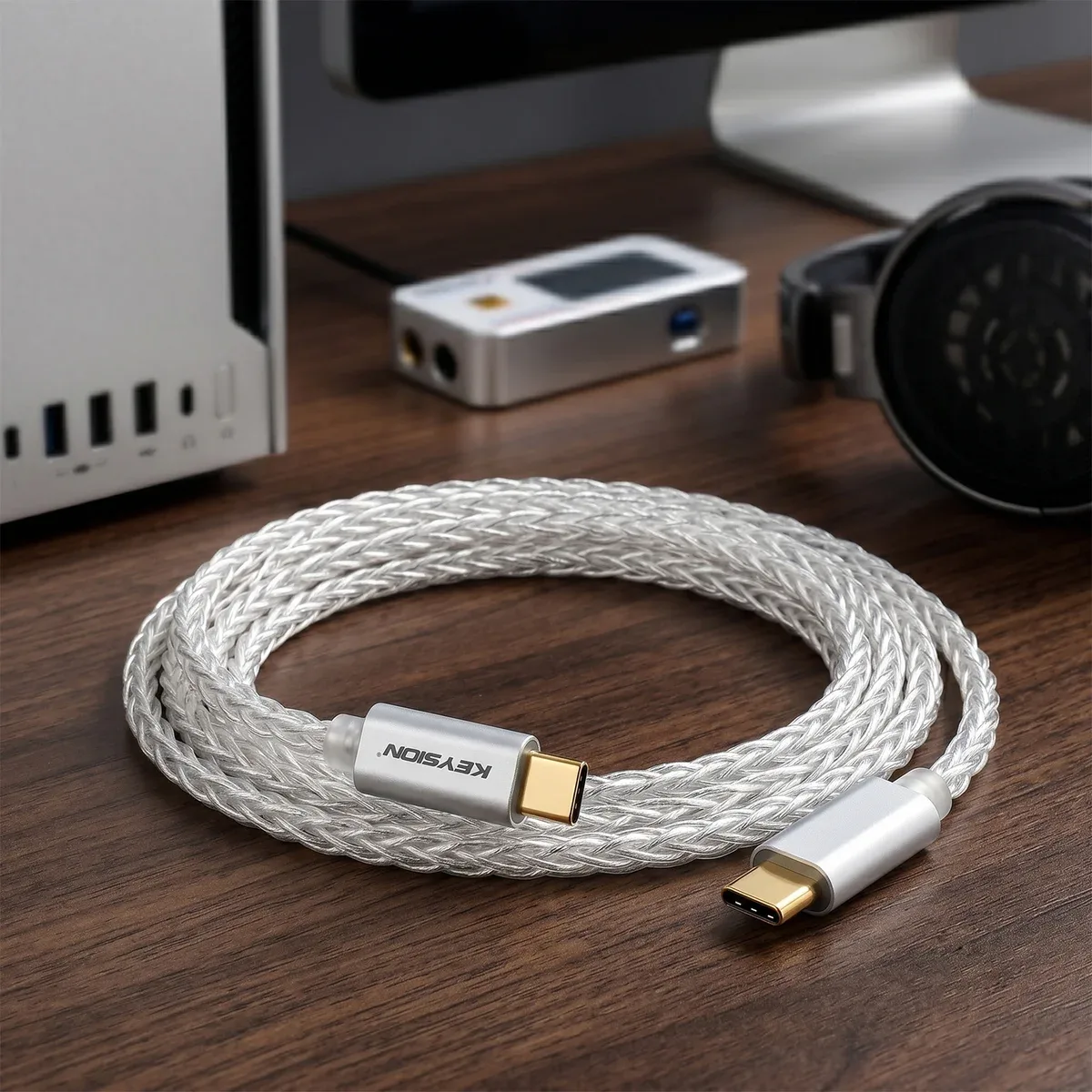 Кабель HiFi с двумя разъемами Type C, посеребренная бескислородная медь, OTG 7