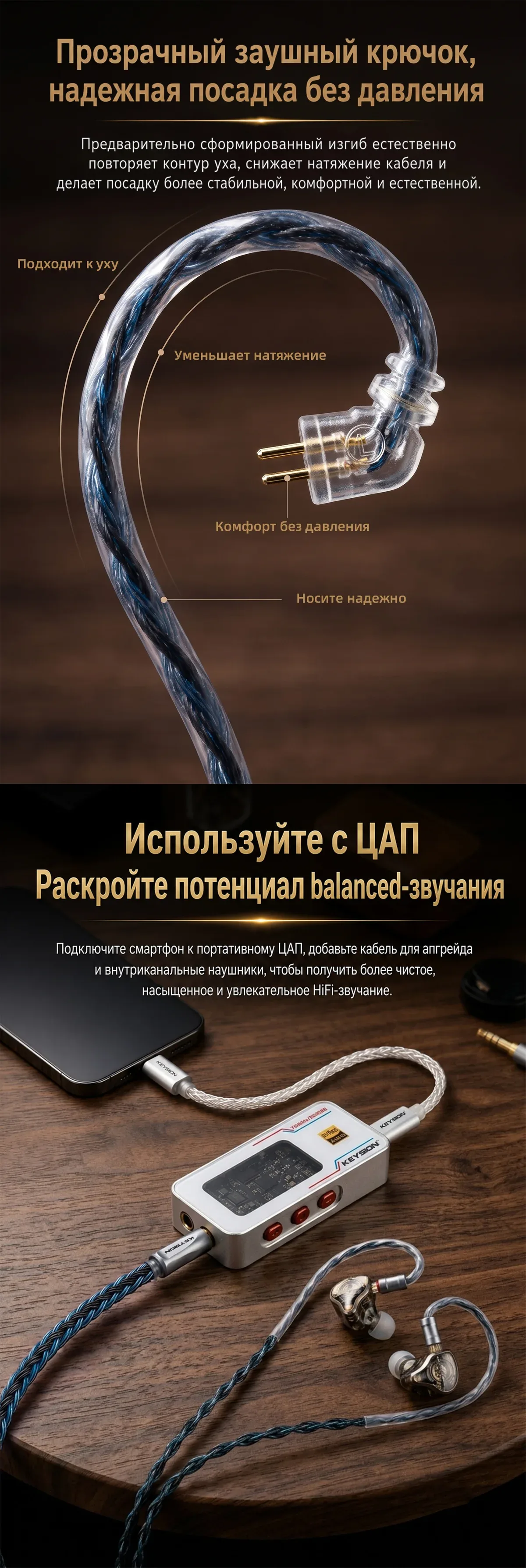 24-жильный сине-серый плетеный кабель из бескислородной меди 5N HiFi для наушников 8