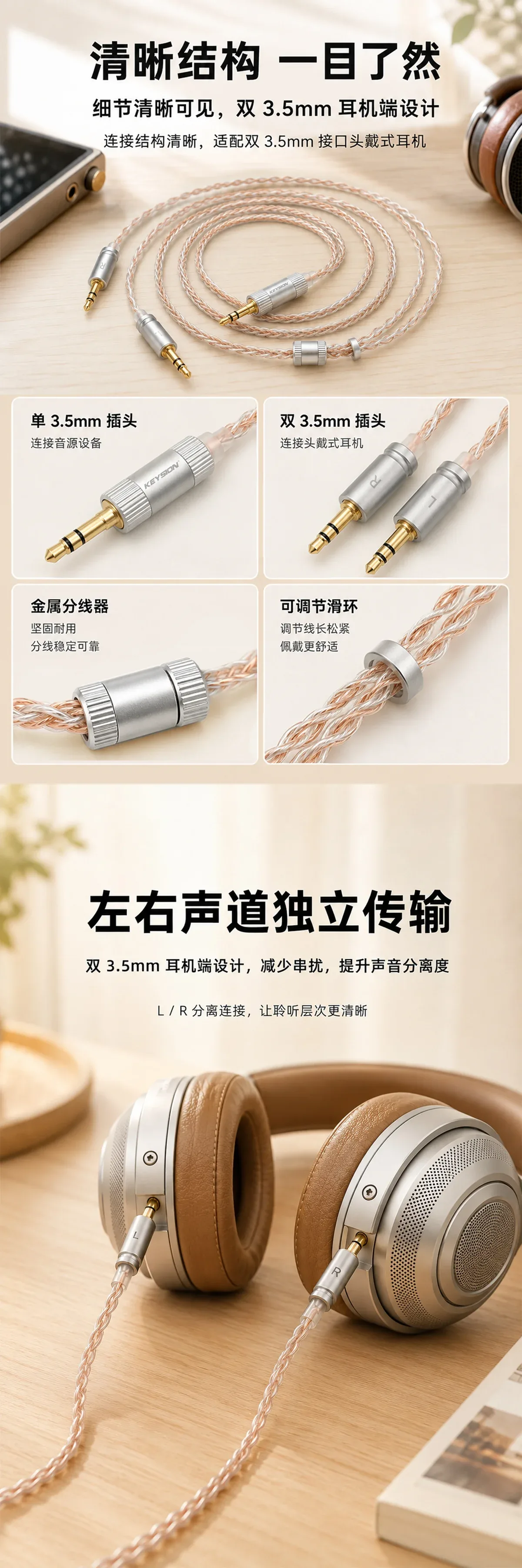 头戴式HiFi耳机升级线 2