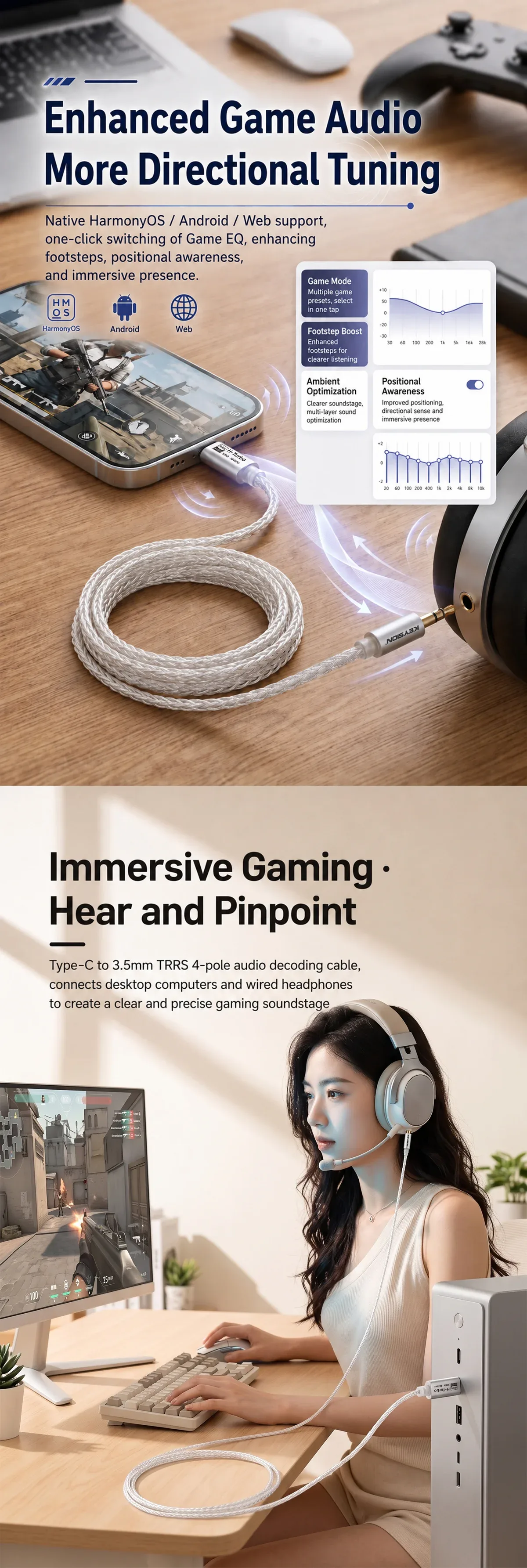 HiFi Oxygen-Free Copper AUX Audio Cable (S1) 5