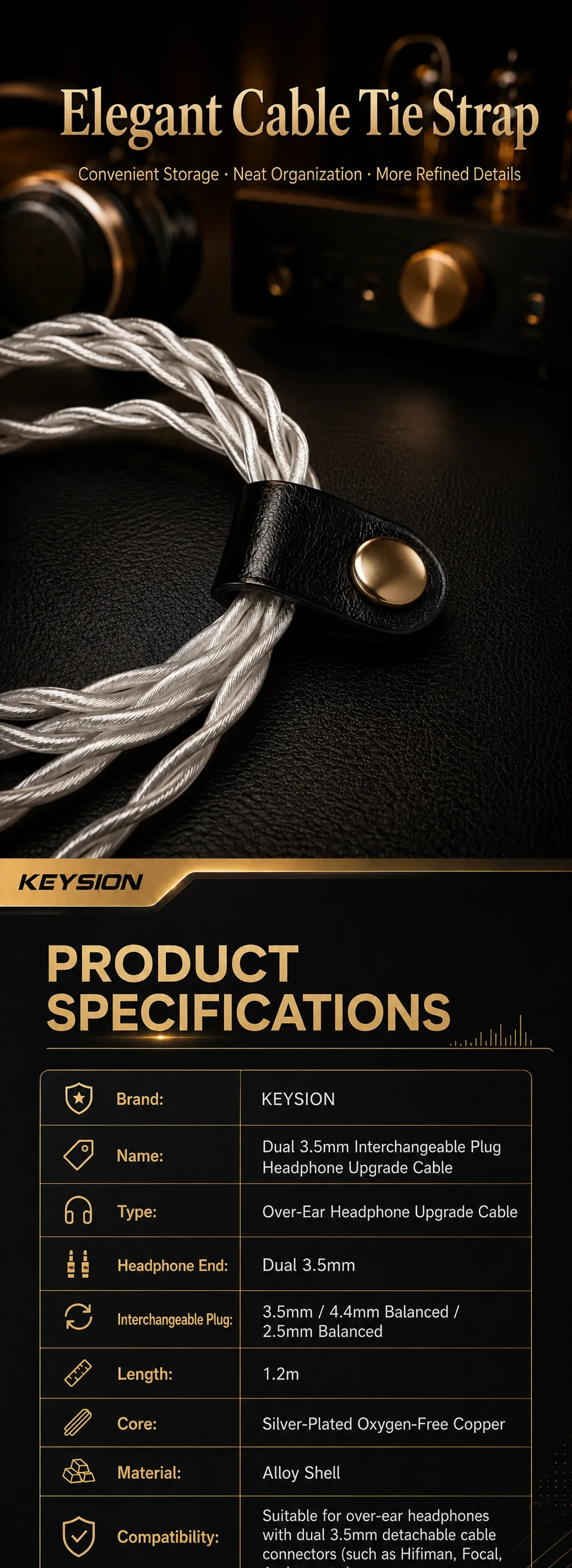 3-in-1 Headphone HiFi Upgrade Cable 6