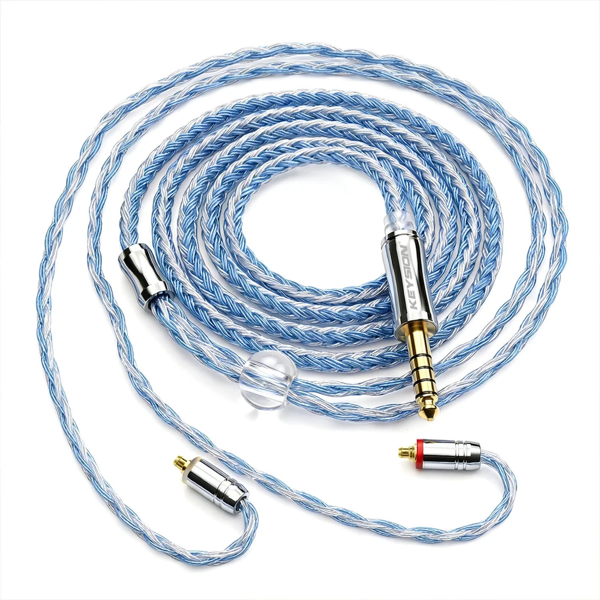 24-Core Blue-Silver Mixed Braided OFC HiFi Earphone Upgrade Cable