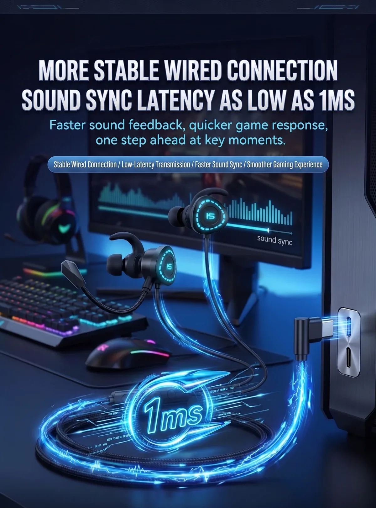 Type C Data Decoding Esports HiFi Gaming Headset (X1) 2