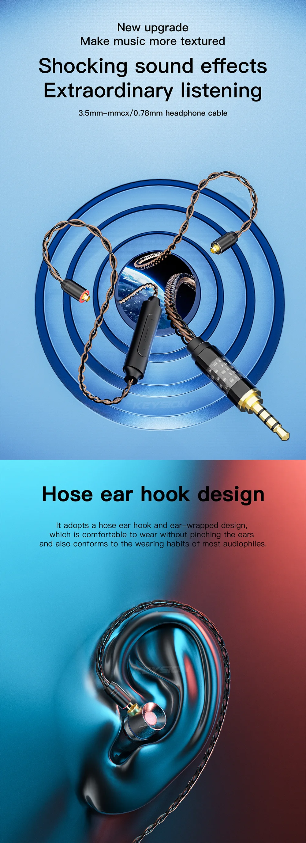 HiFi Silver-Plated OFC Headphone Upgrade Cable 1